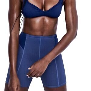 Revolve For Love & Lemons XS Dark Blue Dani Ribbed Color Block Biker Shorts